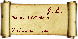 Jancsa Lóránt névjegykártya