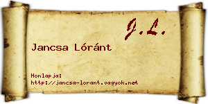 Jancsa Lóránt névjegykártya